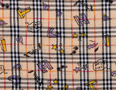 ALGODON TIPO BURBERRY CON DIBUJOS