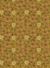 FLORES ROSAS FONDO OCRE