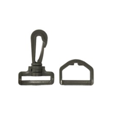 MOSQUETON Y ANILLA 60x32 MM GRIS OSCURO