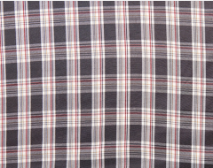 GABARDINA CUADROS TARTAN GRIS CRUDO Y ROJO