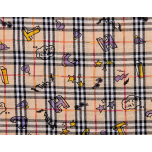 ALGODON TIPO BURBERRY CON DIBUJOS