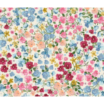 ALGODON FLORES AZULES ROSAS Y ROJAS