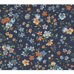 VIELLA FLORES FONDO AZUL MARINO